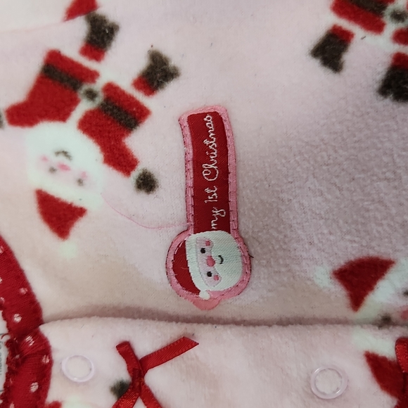 Carter's Baby Girl First Christmas PJs Size 3 Months Fleece Santa Ruffle - Picture 4 of 12